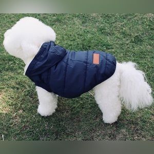 NWOT X-Large Warm Blue Fleece Lined Dog Hooded Coat Jacket